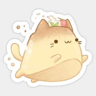 Kawaii cat pudding - Cute food Sticker